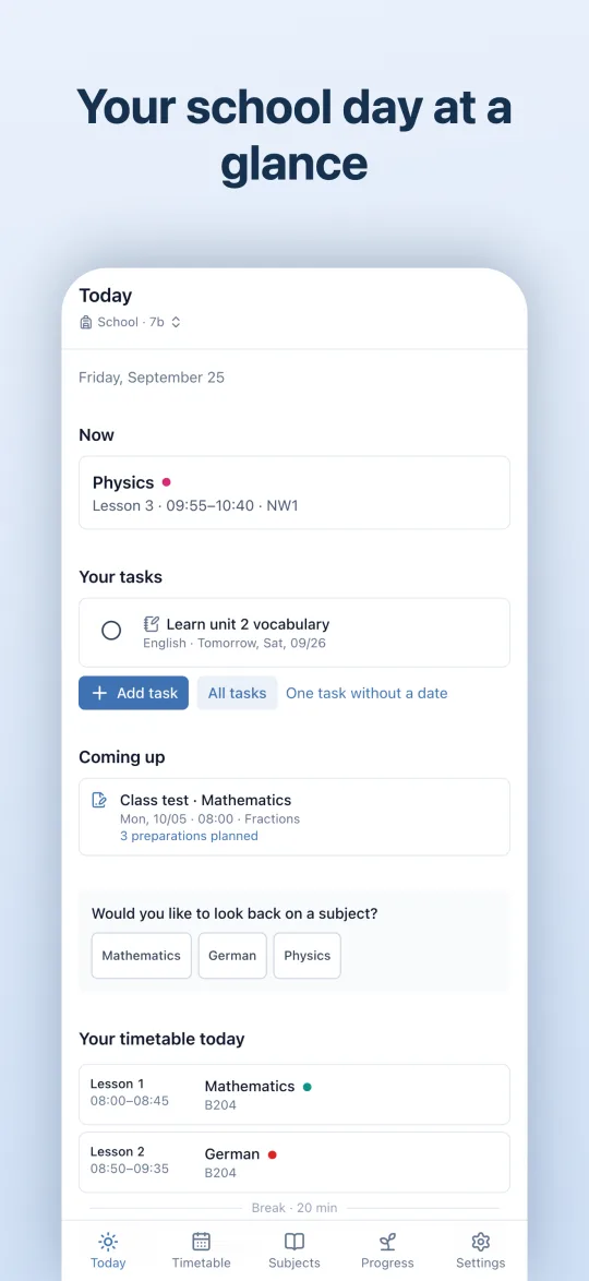 Today for class 7b: next lesson, tasks, what is coming up