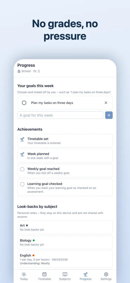Progress with a weekly goal